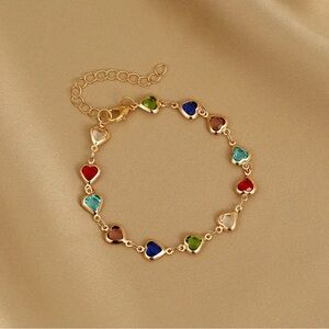 Colorful Heart Charm Bracelet
